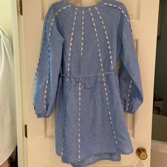 Blue Linen Boden Dress - Picture 4 of 5